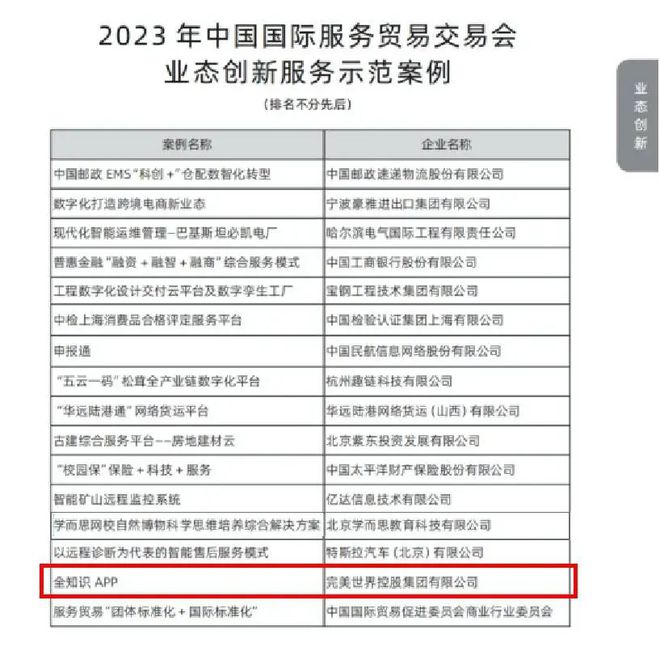 全知识又双叒叕获奖啦！荣获2023年服贸会“业态创新服务示范案例”奖(图3)